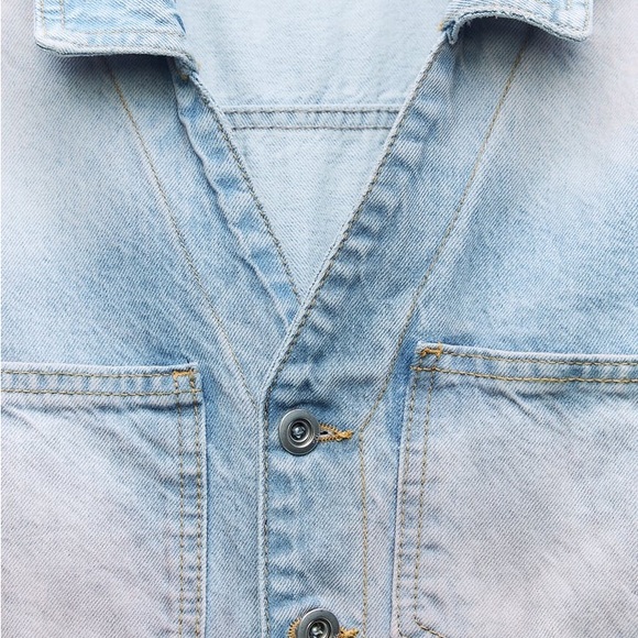 ZARA PINK DYED DENIM JUMPSUIT - Picture 3 of 3